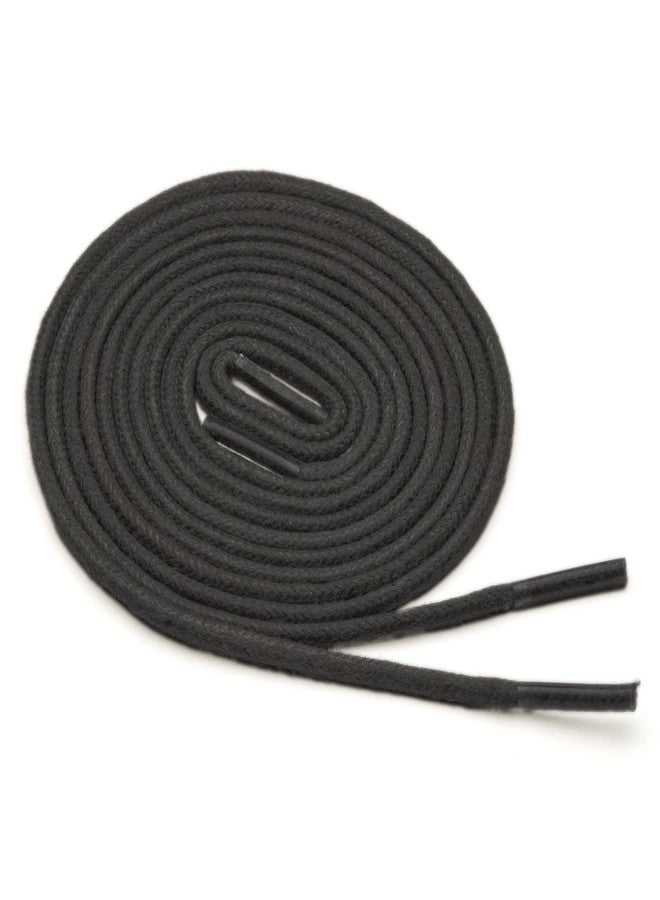 Benchmark Basics Round Waxed Cotton Shoelaces | 27”, 30”, 33” & 36” | 2mm (5/64”) Width | Available in 18 Colors (39 Inches, Black) - Image 3
